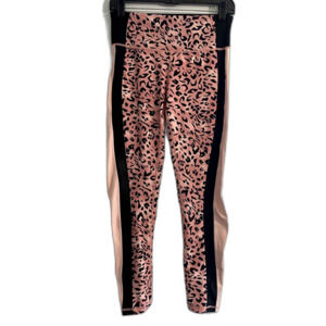Buddy Love Olivia High Rise Athletic Leggings Pink Leopard Print Size Small